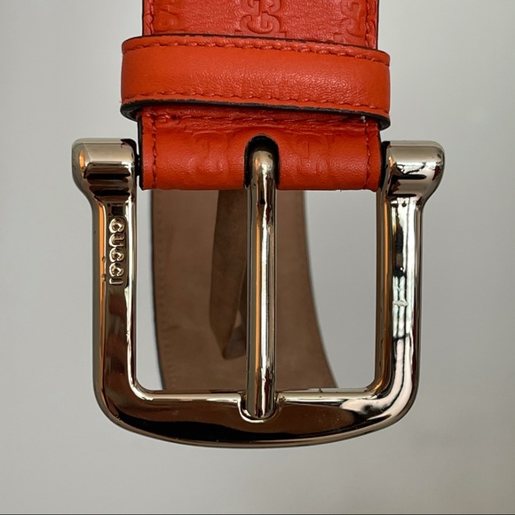 GUCCI Orange microGuccissimo belt GG 75/30 - Picture 5 of 8